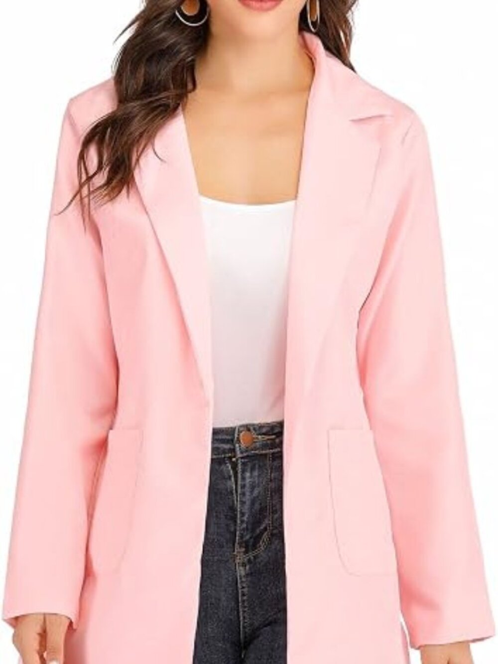 Pink Lightweight Open Front Blazer - Picture 2 of 9